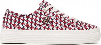 Tommy Hilfiger Schoenen, Dames, Rood, 36 EU, Corporate Vulc Sneakers