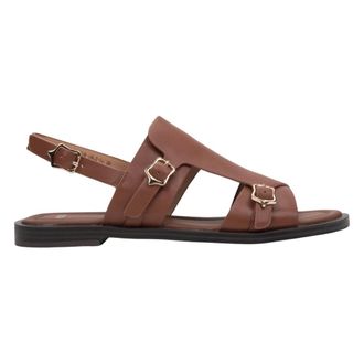 Estro & Luminara Strappy Sandals - female - Estro - Flat Sandals - Brown - 5 UK - Shoes