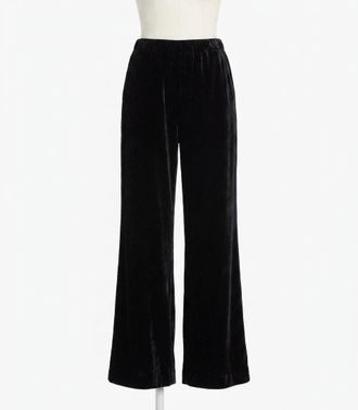 Faherty Womens Stretch Silk Velvet Pant In Black
