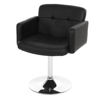 Hhg Hhg - Silla De Comedor Orlando, Silla De Cocina Silla Giratoria, Imitaci&oacute;n De Cuero Cromo, Negro