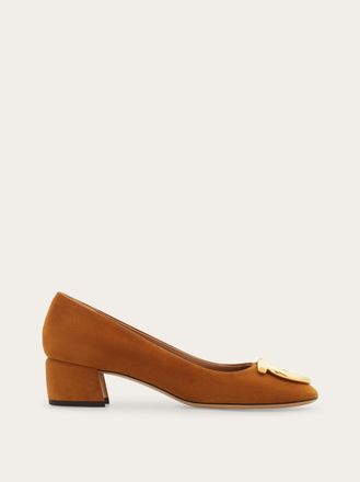 Ferragamo Women Maxi Gancini pump Brown Size 10.5