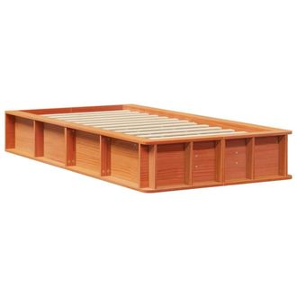 Berkfield Home Bed Frame with Storage Wax brown 100 x 200 cm Solid Pine Wood