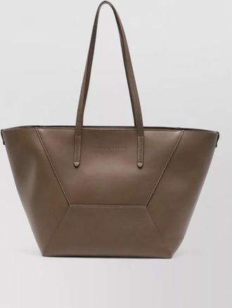Brunello Cucinelli leather tote bag and removable pouch