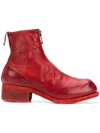 Guidi front zip ankle boots - women - Calf Leather/Calf Leather/Calf Leather - 36 - Red