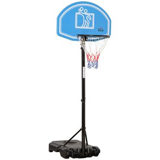 HOMCOM Homcom - Canasta De Baloncesto Para Exterior Altura Ajustable 160-210 Cm Aro De Baloncesto Con Ruedas Tablero De Pe Y Base Rellenable 76x70x197,5-254 