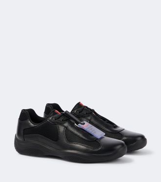 Prada Americas Cup leather-trimmed sneakers