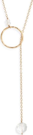 Nashelle Gwyneth Semiprecious Toggle Necklace in Crystal/Gold Fill at Nordstrom, Size 20