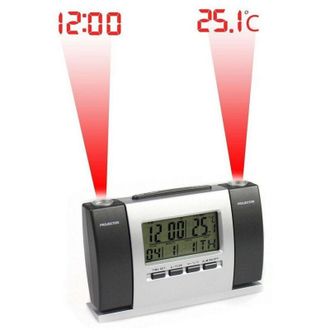 OEM R&eacute;veil Projection - Double Projecteur Lcd - Affichage Heure Temp&eacute;rature Date - Format 12h/24h - Alimentation Piles Aa - 1 Pi&egrave;ce