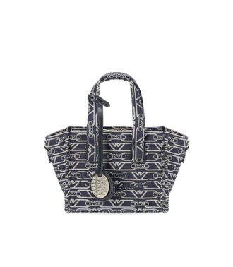 Emporio Armani Monogram Blue Écru Mini Bag