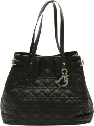 Dior Pre-owned Panarea Coated Canvas Tote Bag - Dames - Vintage Shopper - Zwart - ONE Size - Leer - Vintage