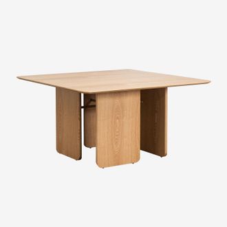 Sklum Sklum - Mesa De Comedor Cuadrada En Mdf Y Chapa De Fresno (140x140 Cm) Ginger