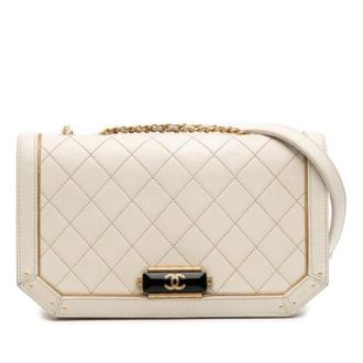 Chanel Pre-owned Flap - Dames - Pre-owned - Beige - Maat: ONE Size Leer