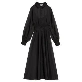 Ted Baker Gibara Doorschijnende Organza Blouse Zwarte Maxi-jurk