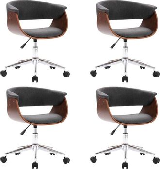 vidaXL Sillas De Comedor Giratorias 4 Uds Tela Gris Vidaxl