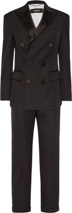 Dsquared2 Boston double-breasted suit - women - Virgin Wool/Polyester - 36 - Brown