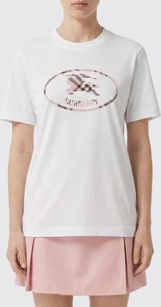 Burberry T-shirts in cotone con logo check Burberry