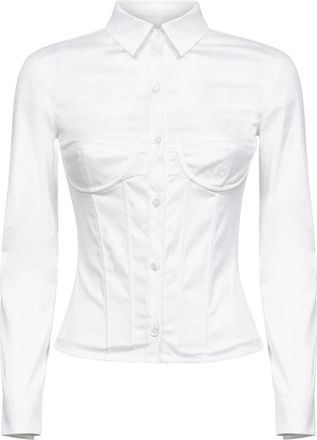 Balenciaga Corset Overhemd - Dames - Overhemden - Wit - M - Katoen - Overhemden