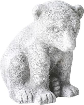 Beliani Beliani - Decorative Figurine Accent Piece MgO Bear Indoor Outdoor Garden Decoration Grey Bowe