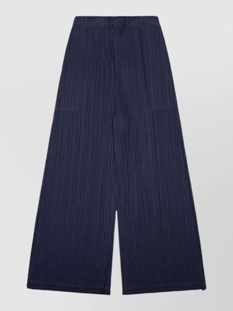 Pleats Please Issey Miyake trousers elastic waistband pleated texture wide leg
