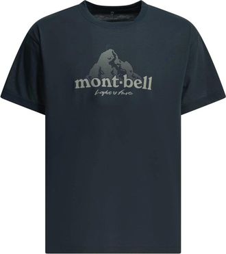 Montbell Dot Logo Wickron T-Shirt - Heren - T-shirts - Blauw - L - Leer - Tops