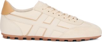Hogan Womens Low-Top Sneakers Olympia Suede Beige Leather Trainers
