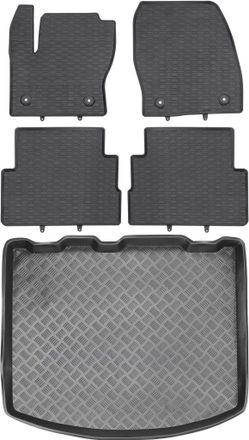 OEM Juego De Alfombrillas De Goma Para Coche Y Alfombrilla Para Maletero Para Ford Kuga Ii Suv (2012-2019)