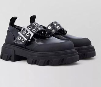 Ganni cleated ballerina loafers