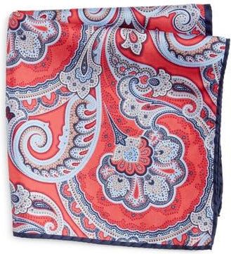 Nordstrom Paisley Silk Pocket Square in Coral at Nordstrom Rack