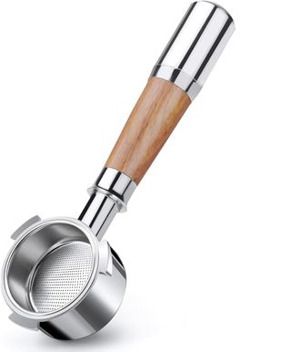 OEM Porte-filtre Sans Fond - Acier Inoxydable 304 - Manche En Noyer - 54 Mm - 3 Oreilles - Pour Machine &Agrave; Caf&eacute; Expresso - 1 Pi&egrave;ce