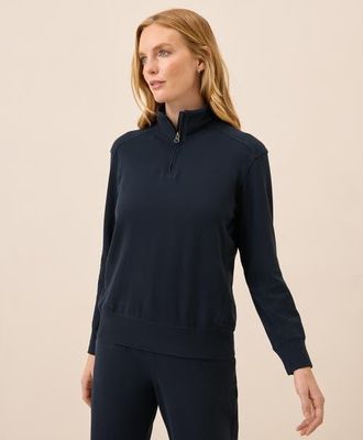 Pact CloudKnit Half Zip in Midnight Blue at Nordstrom, Size X-Small