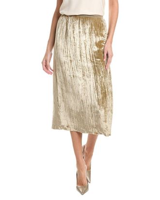 Lafayette 148 New York Plisse Velvet Pull-On Silk-Blend Skirt