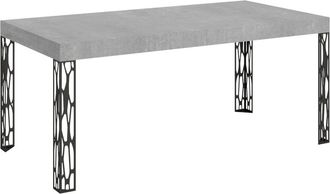 Itamoby Mesa extensible 90x180/284 cm efecto madera gris cemento, hierro