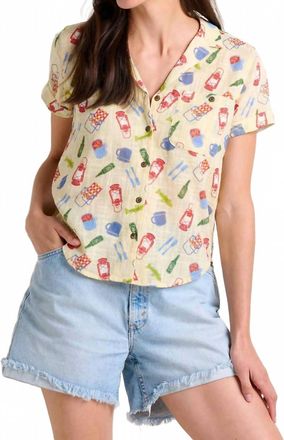 Toad & Co Camp Cpve Short Sleeve Shirt In Barley Camping Print