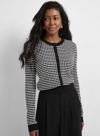 Contemporaine Womens Scale texture fine-knit Cardigan Sweater