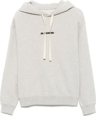 Jil Sander Felpa con cappuccio e logo - Grigio