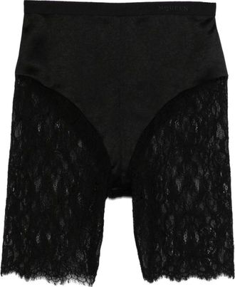 Alexander McQueen Korte Broeken, Dames, Zwart, S, Polyester, Zwarte Kanten Shorts Rits Italië