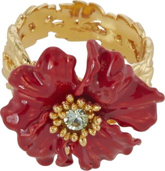 Les N&eacute;r&eacute;ides Golden Fields Poppy Ring, Size 54