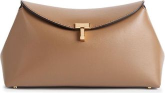 Toteme T-Lock Leather Clutch