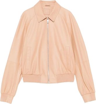 DESA 1972 zipped leather jacket - Neutrals
