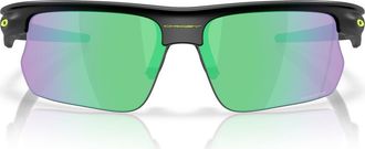 Oakley Bisphera 68mm Prizm Gradient Oversize Rectangular Sunglasses in Matte Black /Prizm Road Jade at Nordstrom