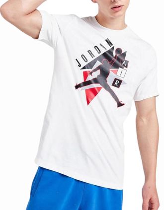 Nike Mens NIKE FD7301 AIR JORDAN Graphic Mens Crew Neck T Shirts Athletic Cotton Retro Tee - White - Size: 40