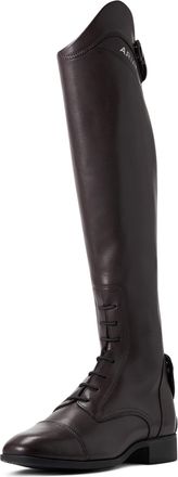 Ariat Womens Palisade Tall Riding Boots in Cocoa Brown Leather, B Medium Width, Short Height, Regular Calf, Size 7.5, by Ariat