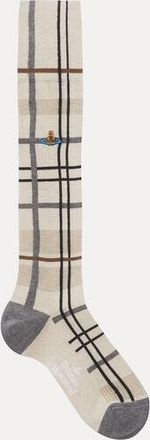 Vivienne Westwood Tartan High Sock Tartan Beige 6-8 Unisex
