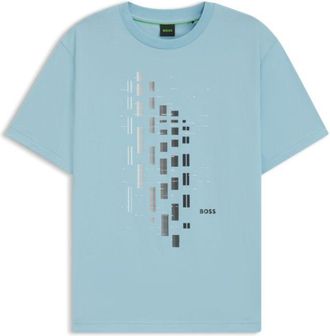 BOSS Stretch-cotton T-shirt with geometric print