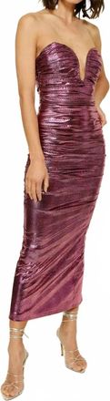 Line & Dot Moonstruck Midi Dress In Magenta