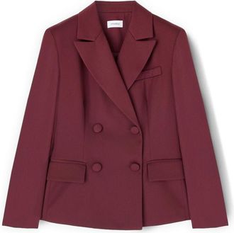 Motivi Dubbelrijige Blazer met Bedekte Knopen - Dames - Blazers - Rood - S - Leer - Jassen