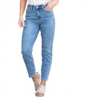 Judy Blue High Waist Slim Fit Fray Side Seam Detail Jeans - Plus In Blue