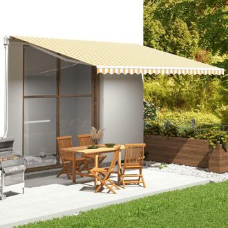 vidaXL Tela De Repuesto Para Toldo Amarillo Y Blanco 5x3,5 M Vidaxl