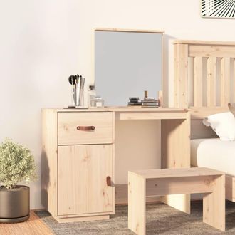 vidaXL Mesa Tocador De Madera Maciza De Pino 95x50x134 Cm Vidaxl