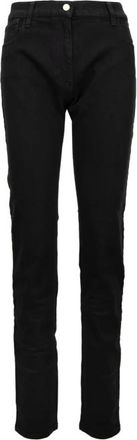 Elisabetta Franchi Zipper Jeans met Knoop - Dames - Slim Fit Jeans - Zwart - W32 - Katoen - Jeans